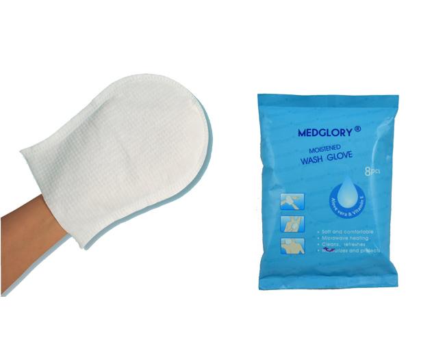 Spunlace Dry Disposable Wash Gloves For Patients Body Cleaning , Big