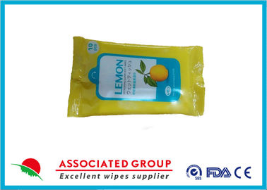 Promotional Packaging Antibacterial Wet Wipes Lemon Extract Spunlace Nonwoven Material