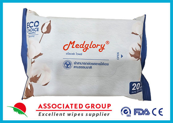 Natural Disposable Facial Bamboo Biodegradable Soft Adult Wet Wipes Without Alcohol