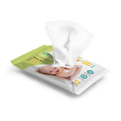 Nonwoven Pure Water Baby Wet Wipes Toddler Infant Diaper Wipes Single Pack 10pcs