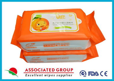 Biodegradable Wet Baby Wipes For Sensitive Skin / Unscented Baby Wipes