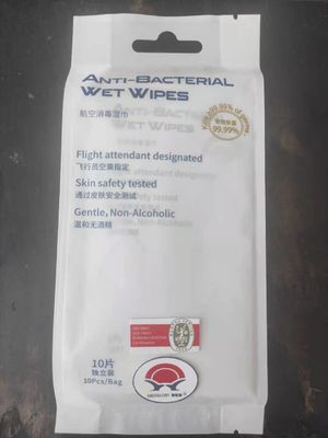Flight Attendant Designated Anti-Bacterial Wet Wipes 10 Pcs Per Bag