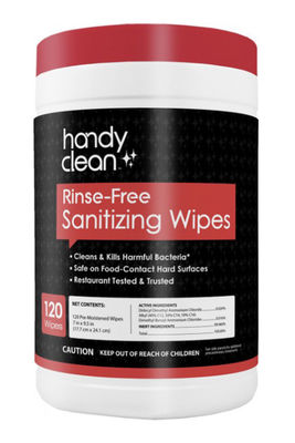 120 Dry Wipes For Rinse Free Sanitising Wipes Manufacturer Kill 99.99% Of Bacteria
