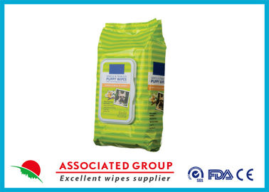 Antibacterial Pet Cleaning Wipes , Quick Bath Pet Wet Wipes Unscented