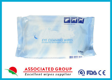 Antibacterial Dog Dental Wipes Lemon Scented , Dog Eye Wipes 50 Count