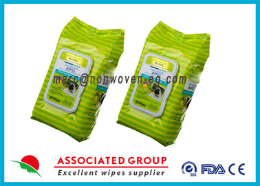 Pet Dander Wipes For Cats / Disposable Puppy Bath Wipes 100 Count