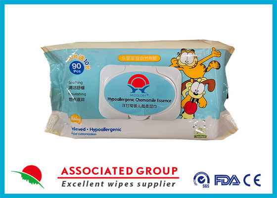 90 Pcs Natural Degradable Baby Wet Wipes With Hypoallergenic Chamomile Essence