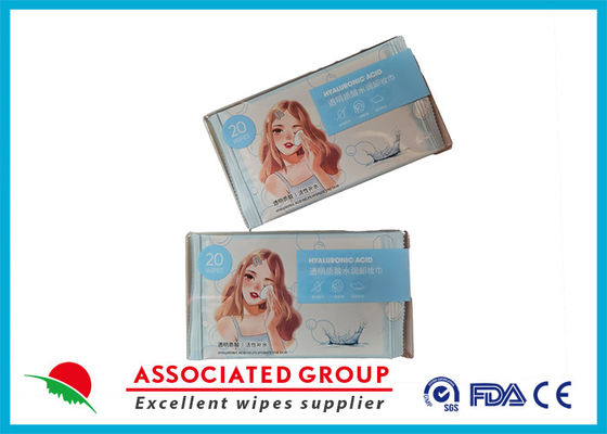Single Package 20 Wipes Transparent Acid Hydrating Makeup Remover Wipes Daily Facial Cleanser Towelettes