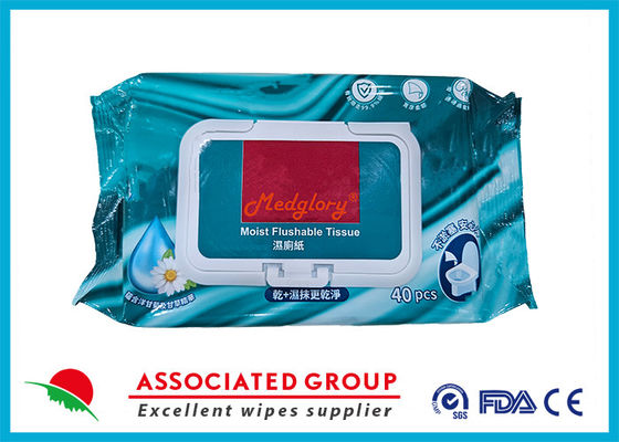 Flushable Toilet Wet Wipes (3 X 40 Count) | Made From Plant-Based Fibers | Infused With Chamomile & Licorice Extract
