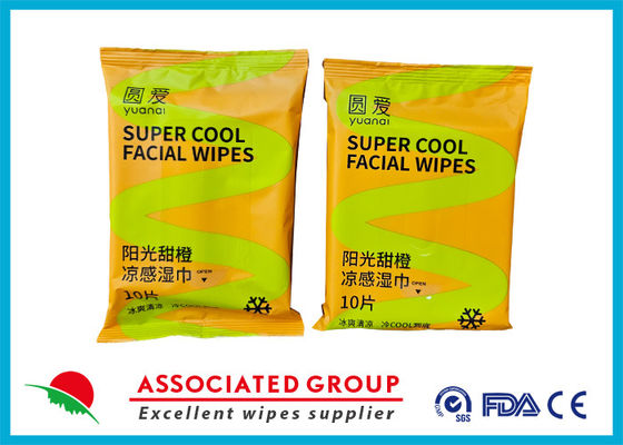 Yuanai Sunshine Orange Cooling Wipes Personal Cleansing Adult Wipes Made From Plant Based Fibers