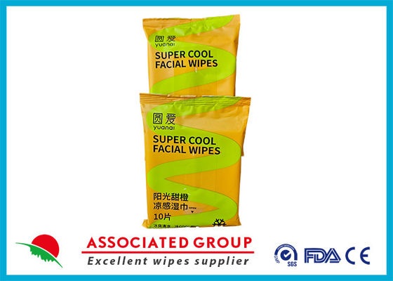 Yuanai Sunshine Orange Cooling Wipes Personal Cleansing Adult Wipes Made From Plant Based Fibers