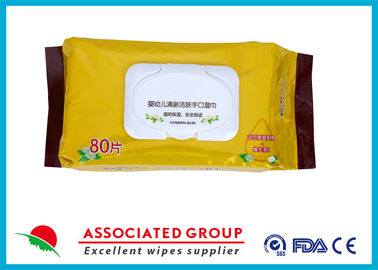 Fragrance Free Baby Wet Wipes Vitamin E & Aloe Vera Added 90pcs 45gsm Pearl Dot Spunlace