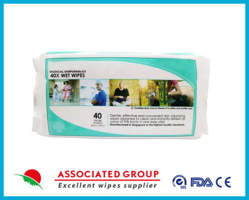 Large Non Woven Cleaning Wipes 30cm X 20cm OEM Wet Wipes for Sensitive Skin 40 Pcs/Pkt
