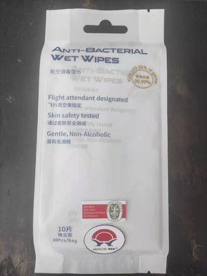 Flight Attendant Designated Anti-Bacterial Wet Wipes 10 Pcs Per Bag