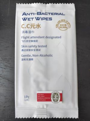 Flight Attendant Designated Anti-Bacterial Wet Wipes 10 Pcs Per Bag