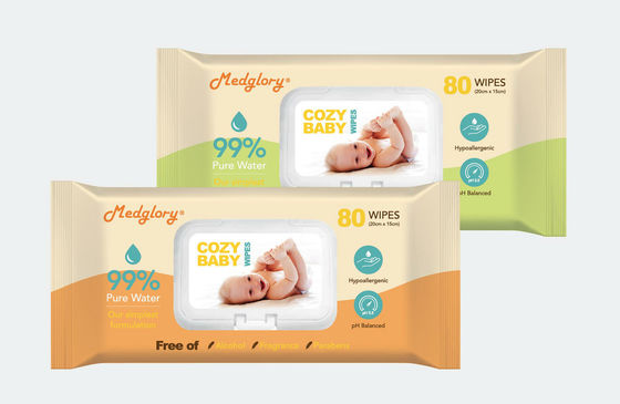 Hypoallergenic PH Balanced 80 Pieces Cozy Baby Wipes One Stop Service