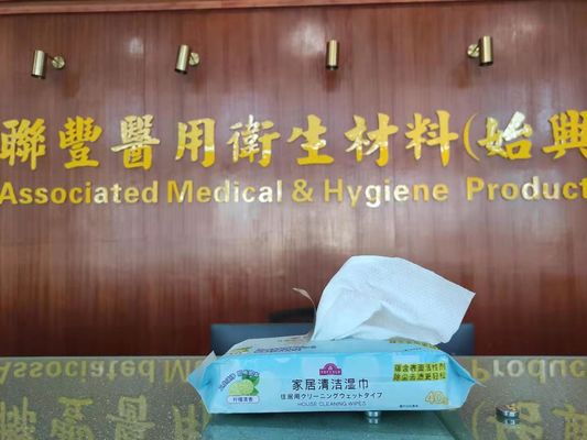 Fresh Lemon House Cleaning Wipes 60g Spunlace Nonwoven Fabric
