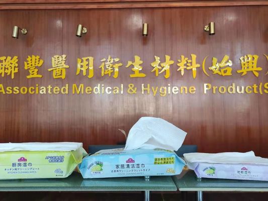 Lemon Pomelo Flavor Kitchen Cleaning Wet Wipes 60g Spunlace Nonwoven Fabric