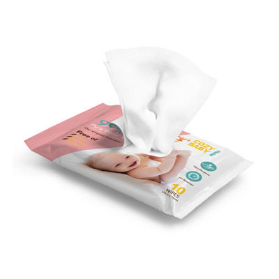 Nonwoven Pure Water Baby Wet Wipes Toddler Infant Diaper Wipes Single Pack 10pcs