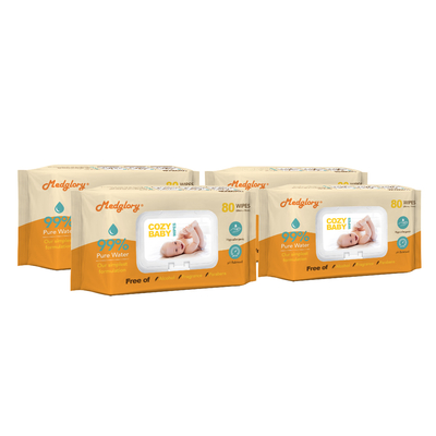Rayon Spunlace Baby Wet Wipes 99% Water Dermatologically Tested No Synthetic Fragrance