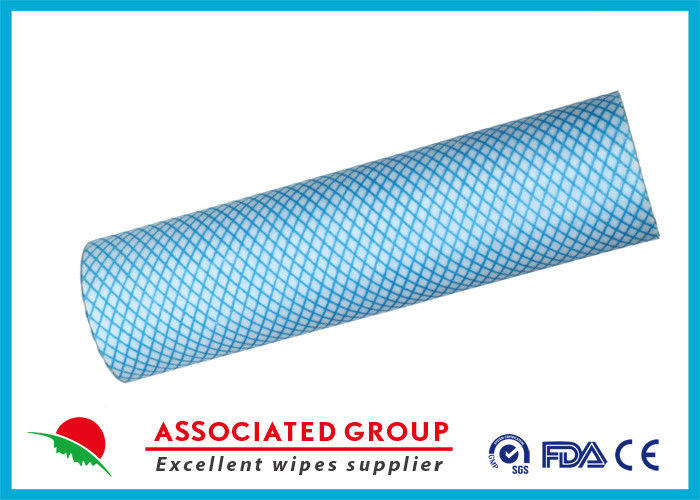Mesh Perforated Spunlace Printing Non Woven Fabric Roll For Household / Vehicle Cleaning