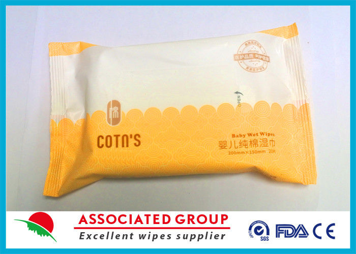 100% Cotton Baby Wet Wipes No Fragrance No Irritation Resealable Travel Size