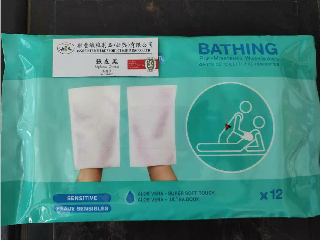 Bathing Pre-Moistened Washing Glove Aloe Vera Super Soft Touch