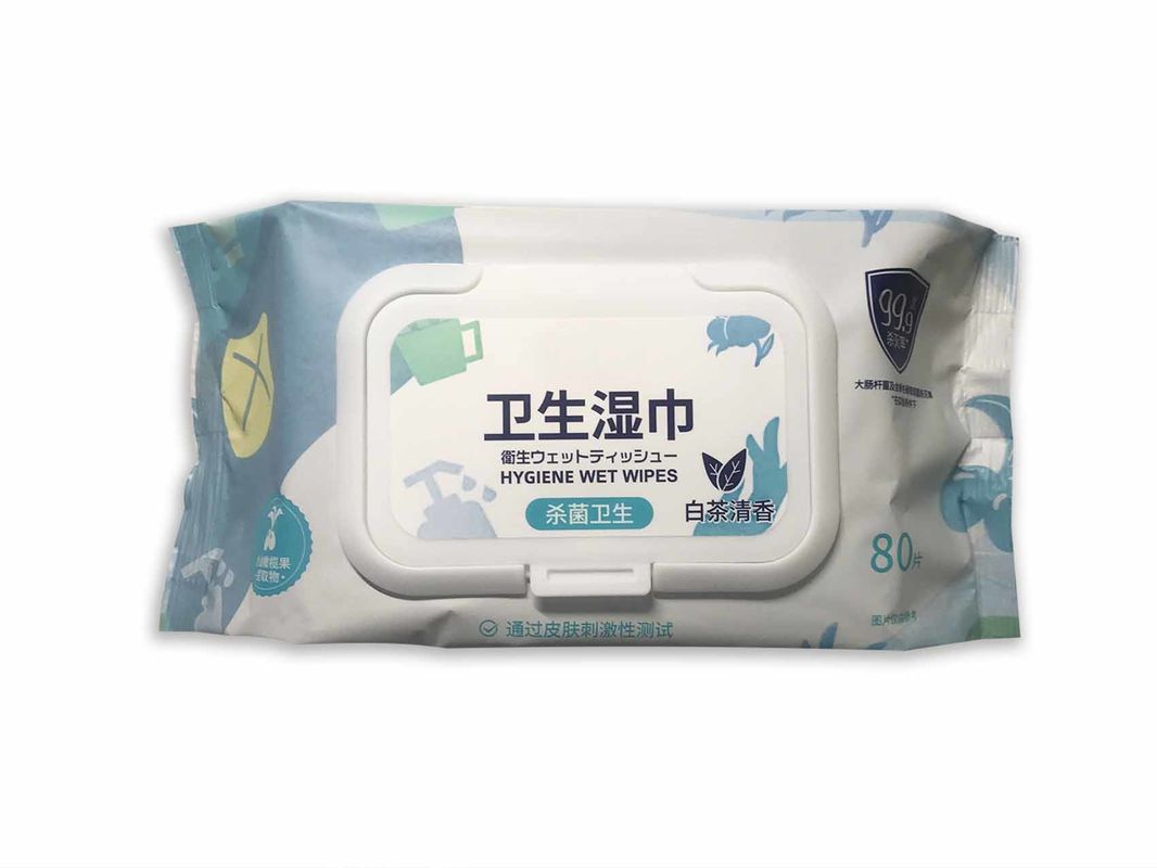 80 PCS Personal Care Antibacterial Wet Wipes Oil Olive Essence Pearl Pattern