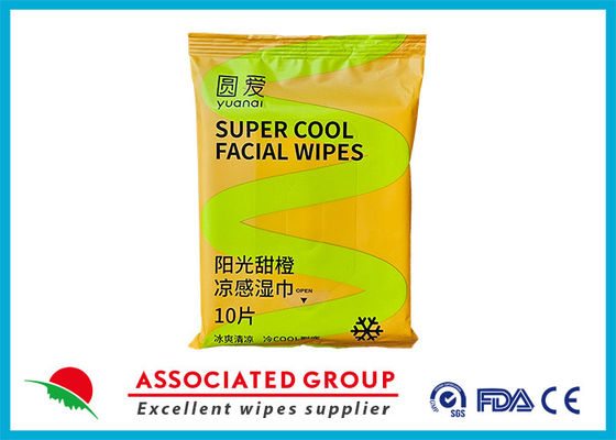 Yuanai Sunshine Orange Cooling Wipes Personal Cleansing Adult Wipes Made From Plant Based Fibers